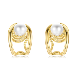 DELTA珍珠小耳钉秋冬气质耳环夹通勤百搭耳夹无耳洞女高级感耳饰