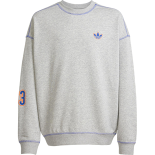Adidas/阿迪达斯正品三叶草大童套头圆领经典针织运动卫衣JX5269