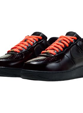 Nike耐克男女鞋空军一号复古铜黑色亮面AF1休闲板鞋IW2353-001