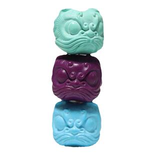 优化松石雕刻件龙醒狮头紫云母文玩配饰手串搭配配饰单珠国风饰品