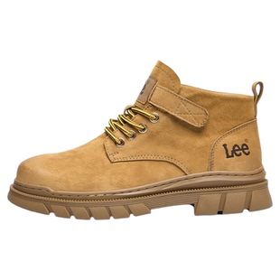 Lee男鞋厚底男士马丁靴2026春季加绒新款大黄靴女士真皮户外靴子