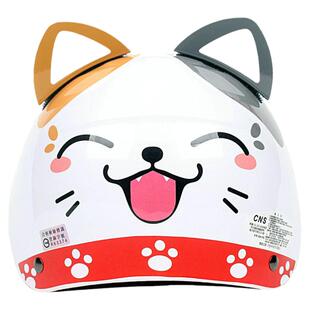 台湾EVO招财猫儿童夏天半盔摩托电动车头盔安全帽男女宝宝四季盔