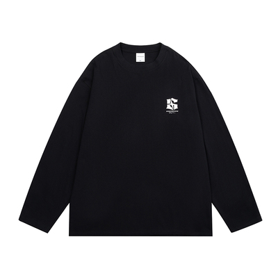 GOGOSOON春秋新款长袖T恤300g男生潮牌圆领宽松青少年内搭打底衫