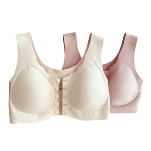 让穿内衣变简单~前系扣内衣大胸大码全罩杯无痕无钢圈文胸防下垂