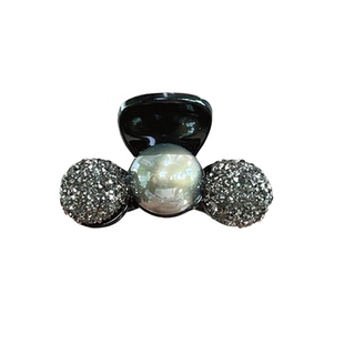 小抓夹高级感马尾高头发夹子刘海半扎发气质韩国带钻一字黑色发抓