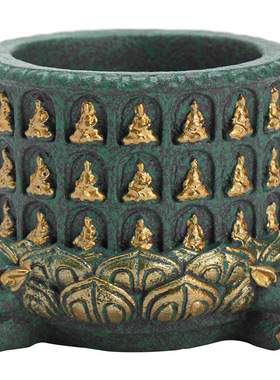青砂石千佛莲花禅意香插摆件