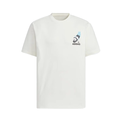 阿迪达斯纯棉圆领短袖运动T恤男