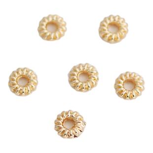 14k包金保色大孔车轮隔片闭口隔珠齿轮diy手工串珠散珠垫片配件