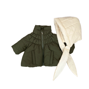 女童冬季韩系可爱连帽棉服女宝宝夹棉加厚保暖外套婴幼儿洋气棉衣