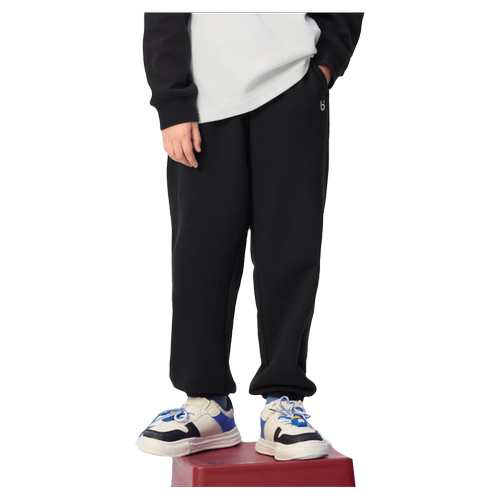 巴拉巴拉男童运动裤儿童束脚裤大童黑色长裤2026春季新款慢跑裤潮