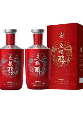 【官方自营】五粮醇红装50度500mL*2瓶浓香白酒五粮液官方正品