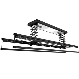 2.4米固定直杆电动晾衣架烘干全自动智能遥控升降阳台加长不伸缩