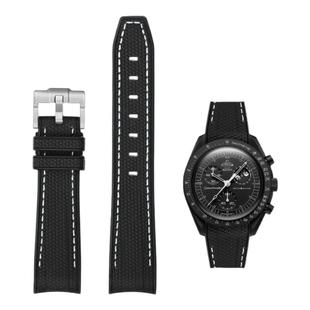 适用斯沃琪欧米茄史努比表带联名款柔软硅胶编制omega swatch表带