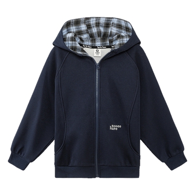 左西男童卫衣外套连帽拉链