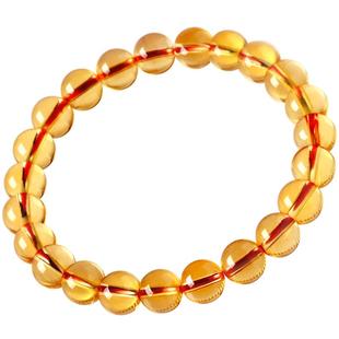 黄水晶手串女男东海水晶玛瑙玉髓翡翠金黄宝玉石散珠子项链手链