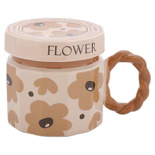 马克杯女生艺术感杯子礼盒复古陶瓷杯带盖办公室咖啡杯情侣杯水杯