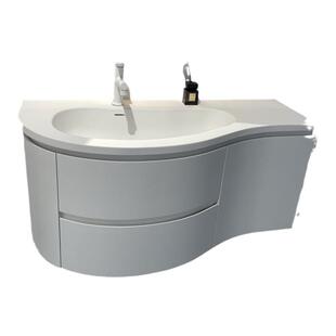 异形浴室柜转角圆弧一体盆芒果盆洗漱台多层实木烤漆卫浴柜窄台盆