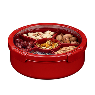 乔迁之喜果盘客厅茶几家用2025新款红色干果盘坚果糖果瓜子收纳盒