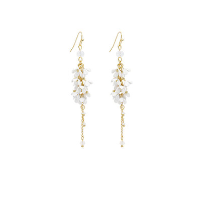仙气花朵流苏耳环珍珠森系
