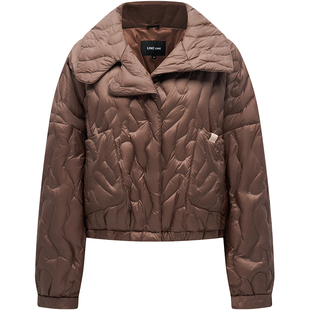 LINCCHIC金羽杰羽绒服女2025年秋季新款大翻领羽绒夹克外套女1021