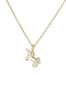 小众设计s925银独角兽元素项链