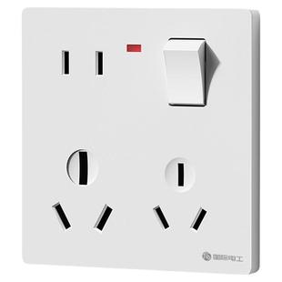 FDD86型家用一开八孔开关插座面板二开10开关空调热水器16A大功率