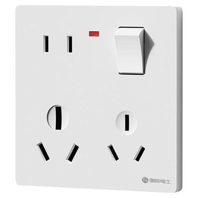 FDD86型家用一开八孔开关插座面板二开10开关空调热水器16A大功率