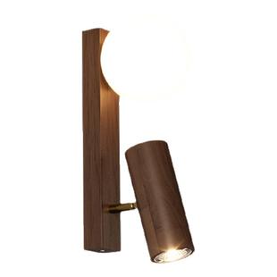 索燕中古风卧室壁灯护眼书房新中式实木胡桃木色床头灯过道阳台灯