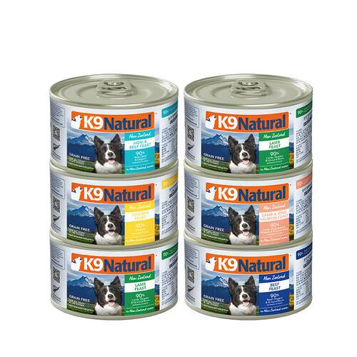K9Natural新西兰进口全价狗主食罐头成幼犬无谷湿粮170g*6/12