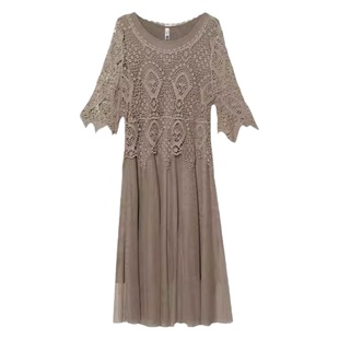 时尚短袖连衣裙套装女2026夏季新款大码宽松显瘦遮肚气质两件套裙