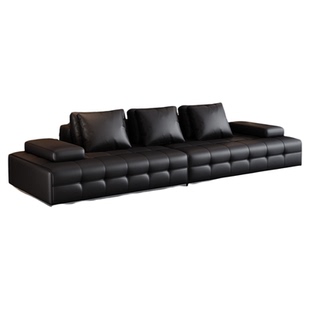 劳伦斯真皮沙发意式极简大户型轻奢现代沙发客厅直排沙发头层牛皮