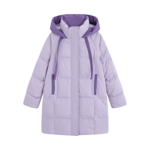 特大码羽绒服女胖mm200斤中长款撞色白鸭绒保暖宽松孕妇冬季外套