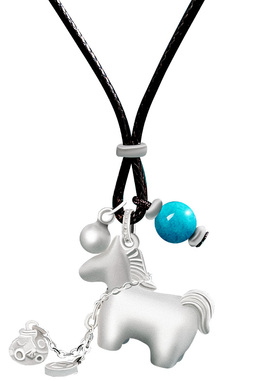 宫里上新正品足银999小马吊坠