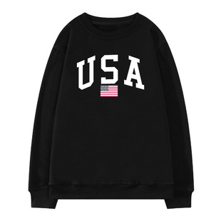 圆领卫衣女2020新款秋冬ins欧美潮牌USA韩版学生慵懒宽松大码上衣