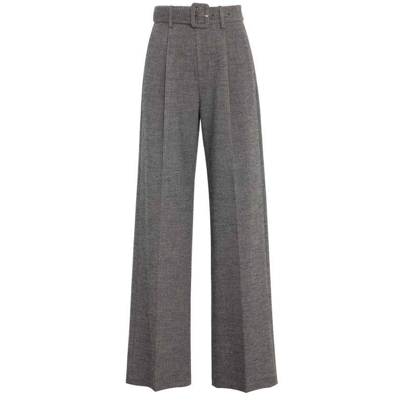 夏莫卡赠送腰带绒感绵羊毛阔腿裤