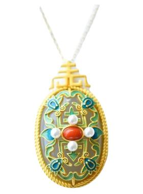 古法南红玛瑙吊坠国潮珍珠项链