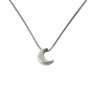 《弥音原作》纯银立体月亮吊坠细锁骨链项链女节日礼物S925可调节