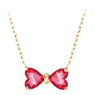 王星越同款925银蝴蝶结 tsutsumi项链女高级感轻奢爱心锁骨链礼物