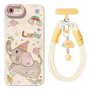 适用苹果7新款手机壳女生iphone7plus全包防摔带挂绳高颜值iphone8硅胶软壳带支架2025可爱外壳高级感保护套