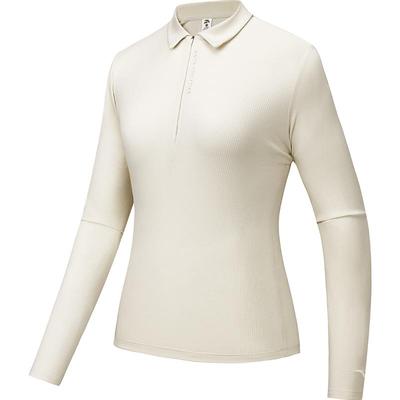 安踏修身遛弯polo女显瘦长袖