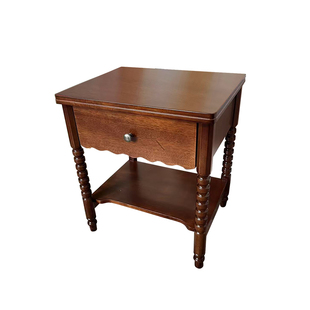 美式中古风实木床头柜现代简约卧室床边柜法式小型收纳储物柜整装