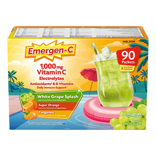 美国直邮 Emergen-C VC泡腾粉1000mg富含维生素C橙味泡腾冲剂90包