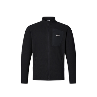 umbro茵宝官方运动新品针织外套男款摇粒绒保暖舒适徒步立领夹克