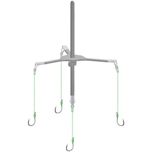 新型不锈钢三叉鲢鳙钩加长线方块饵翻板钩海竿抛竿浮钓鲢鳙专用钩