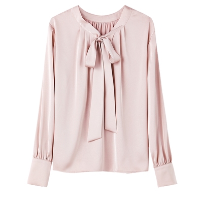 飘带领秋水伊人优雅雪纺衫