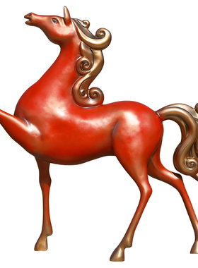 2026马年玻璃钢飞天马雕塑摆件