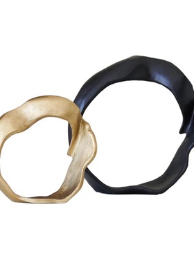 印度进口简约金色黑色装饰摆件