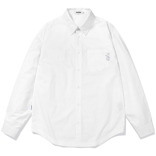 GUUKA学院风白色衬衫女上衣春纯棉长袖衬衣 基础款JK制服落肩外套