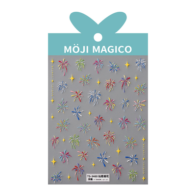 茉季中国美甲贴纸立体浮雕效果