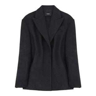 WE11DONE女士宽松长袖褶裥夹克西装外套